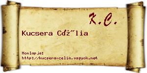 Kucsera Célia névjegykártya